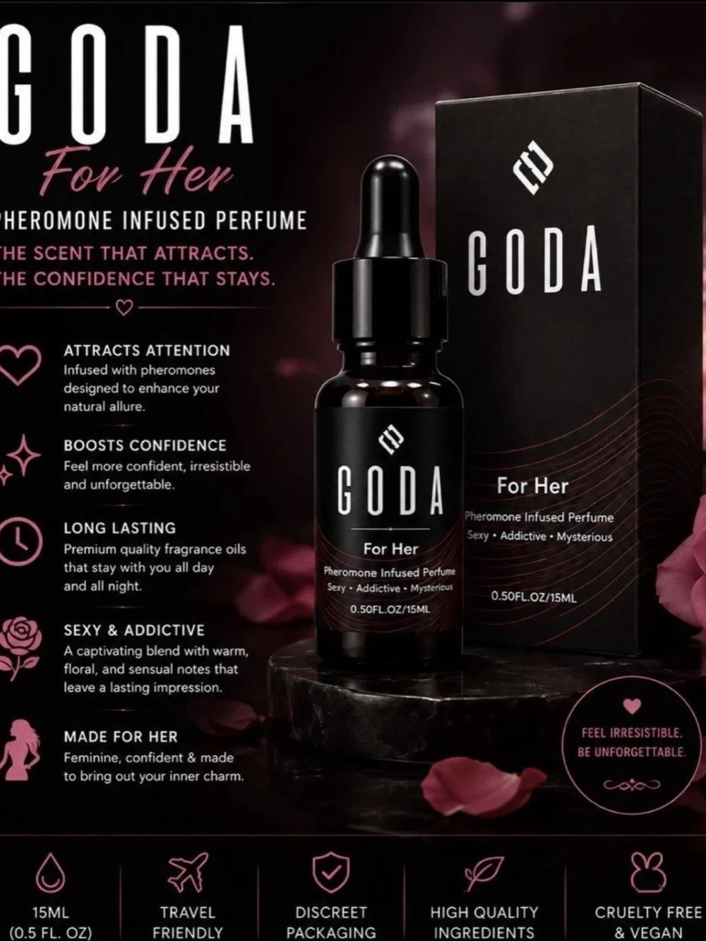 GODA. The Sense of Seduction For Her - Pheromone Body oil perfume